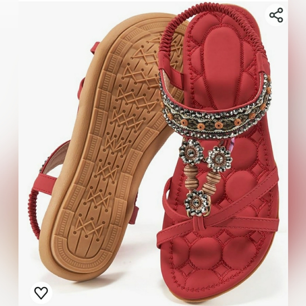 ALICEGANA BOHEMIAN SANDALS W/ ELASTIC ANKLE STRAPS - Picture 15 of 16